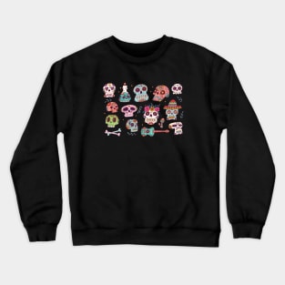 Day of the Dead Sugar Skull Doodle Art Crewneck Sweatshirt